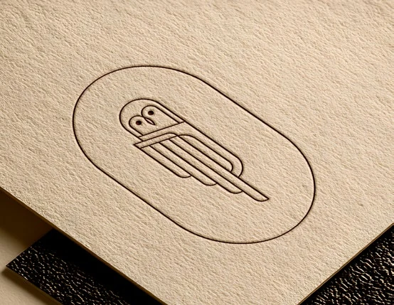 Blindprägung als Markendetail