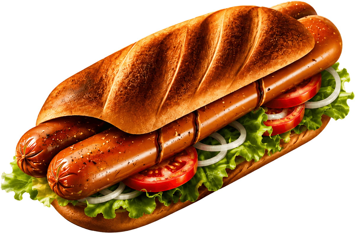 Illustration eines Double Hot Dogs