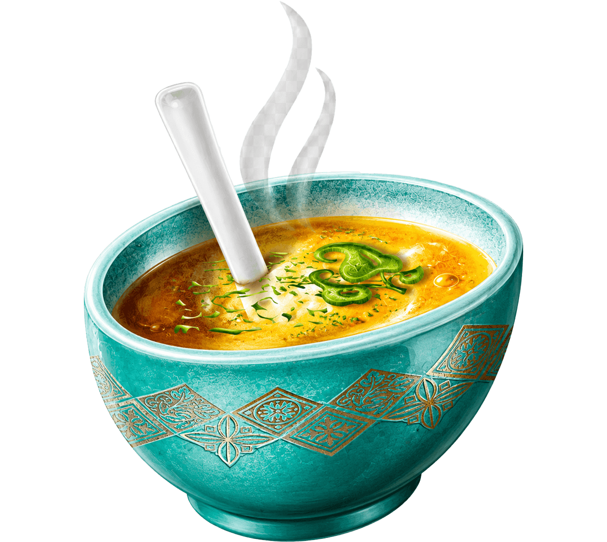 Illustration einer heißen Suppe