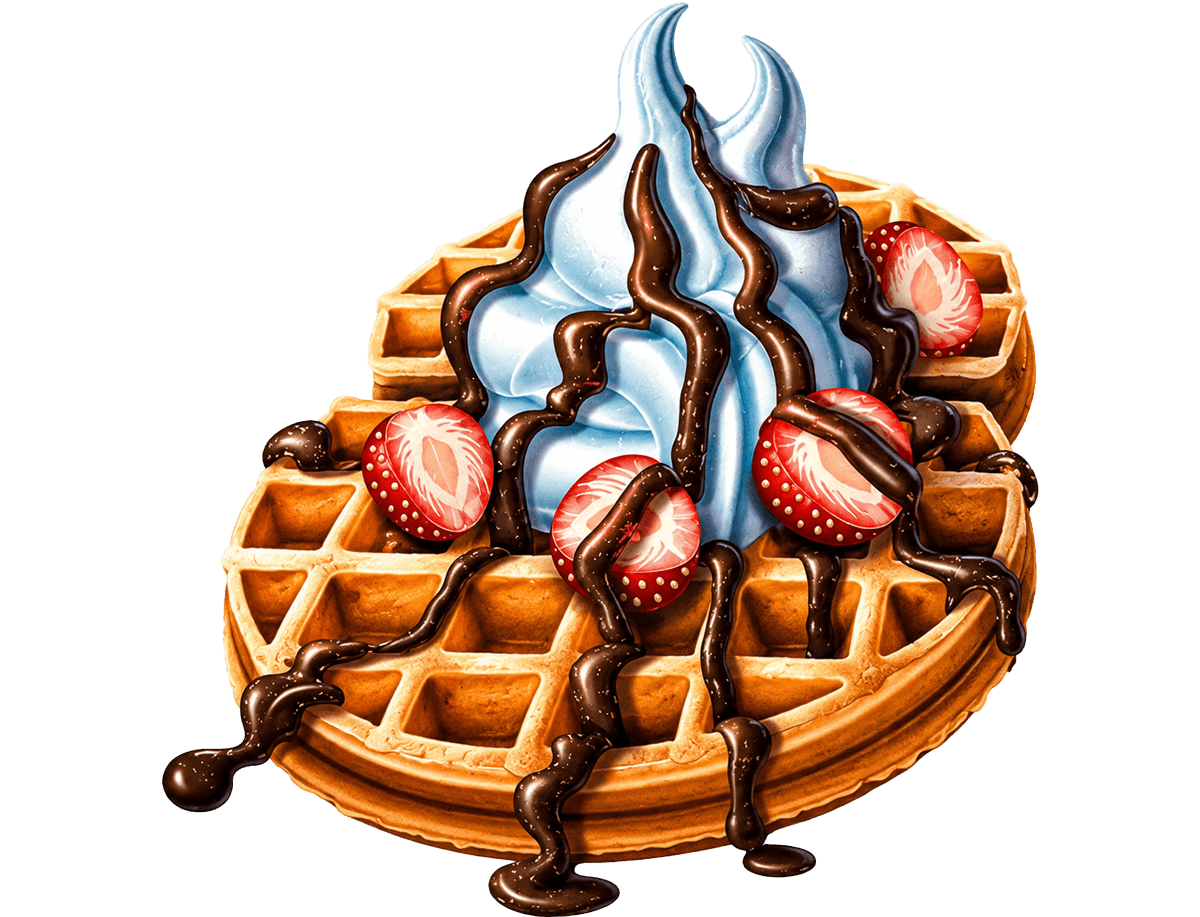 Illustration heißer Waffeln