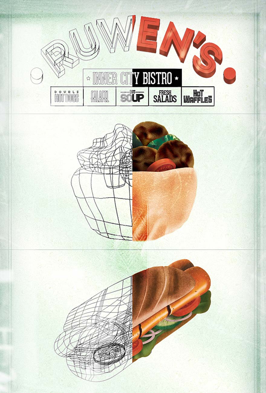 Entwicklung der Ruwens Illustrationen von der Zeichnung zum Motiv