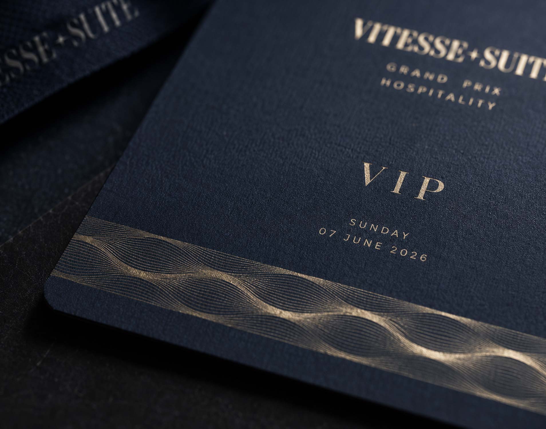 Material- und Prägedetail des Vitesse Suite VIP-Passes