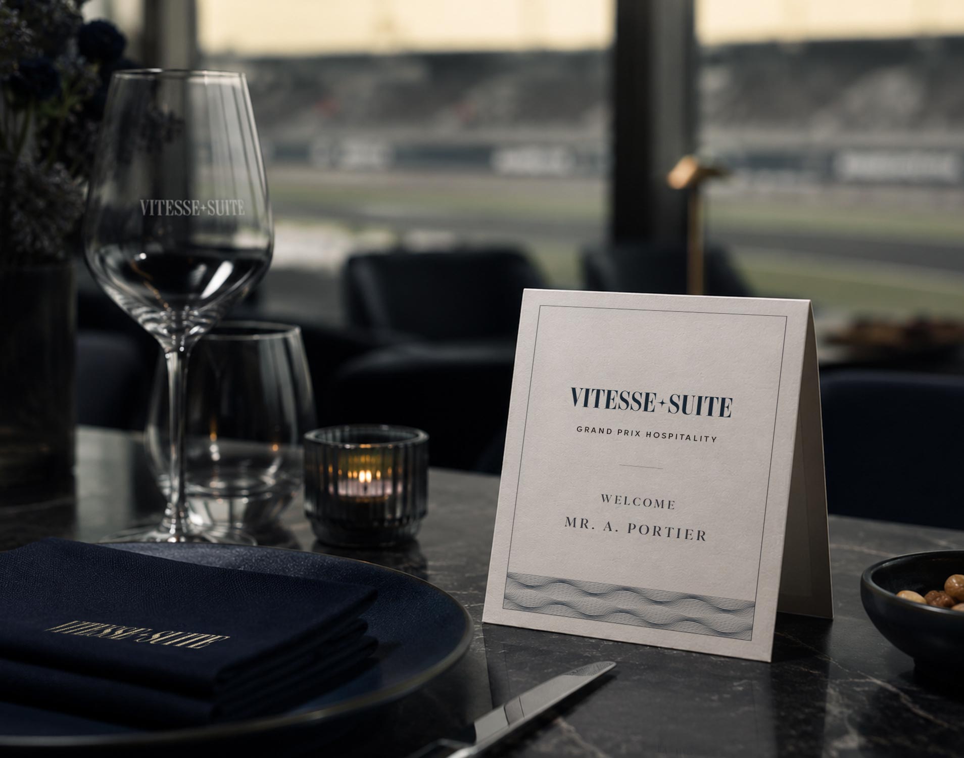 Personalisierte Vitesse Suite Welcome Card in der Private Suite